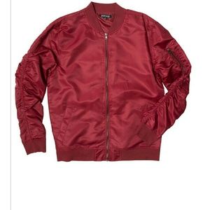 Burgundy Elwood Nylon Bomber Jacket